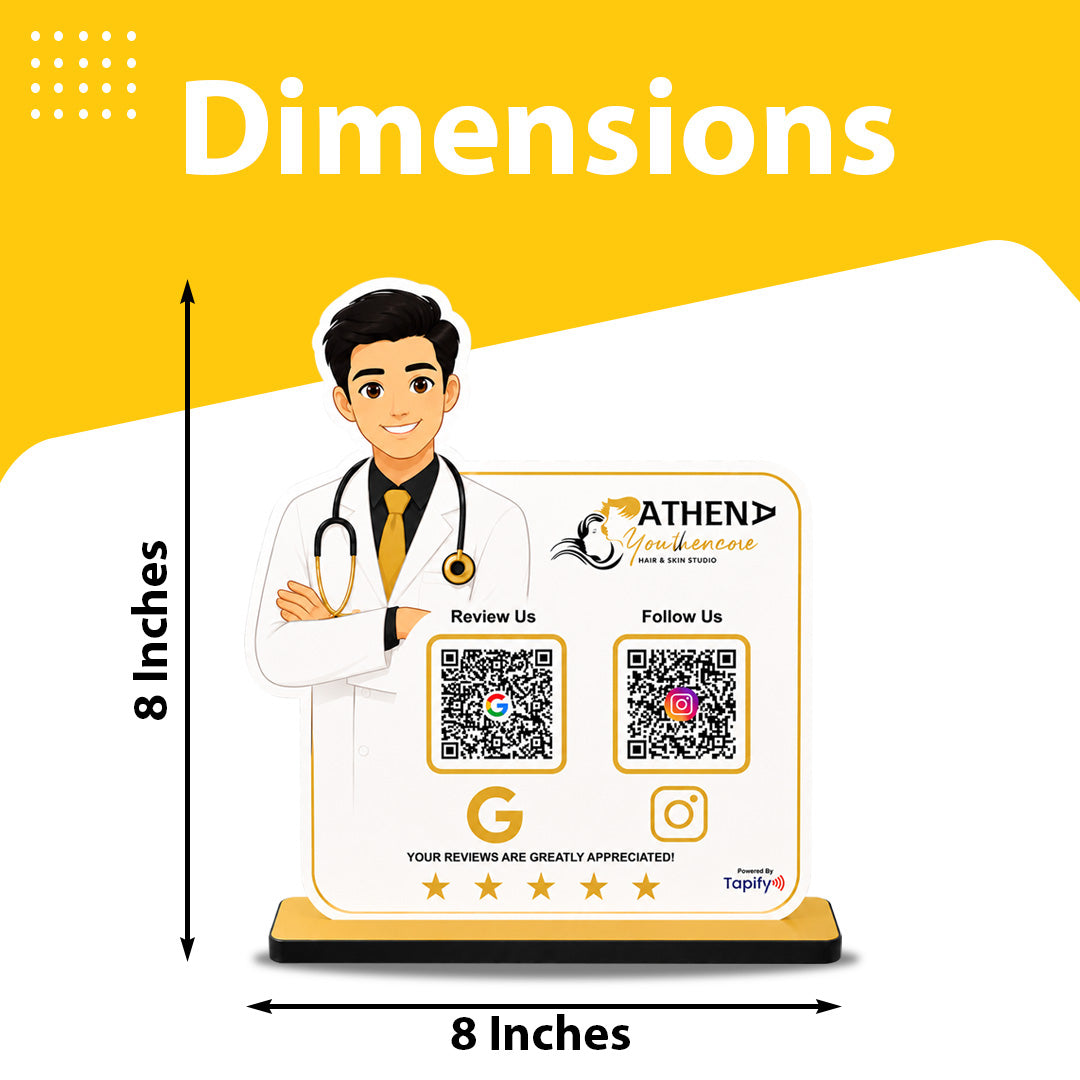 Doctor Cutout Shape - 2 QR Table Top Standee