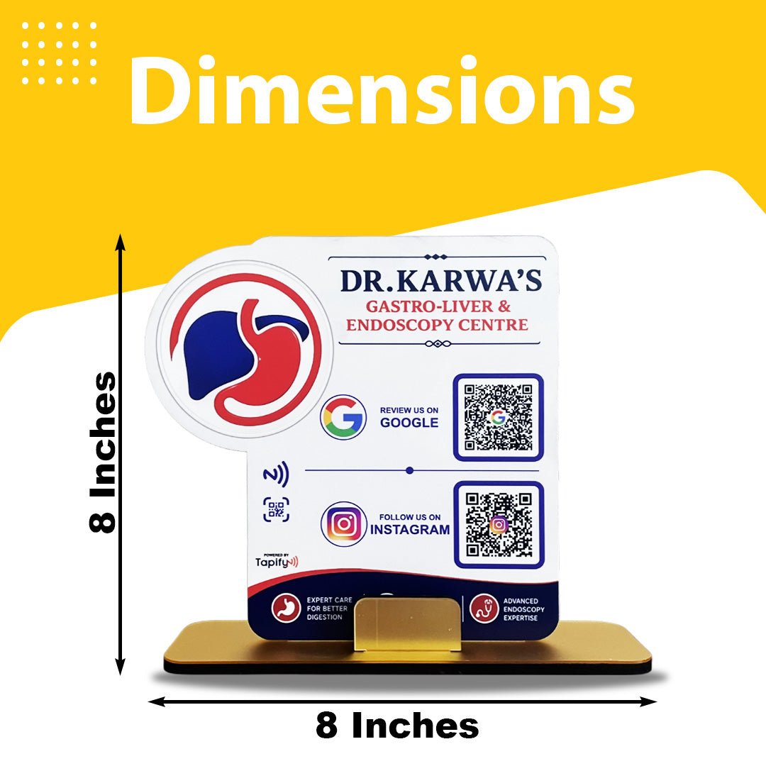 Gastro-Liver Logo Cutout Shaped - Smart NFC 2 QR Standee - For Hospitals