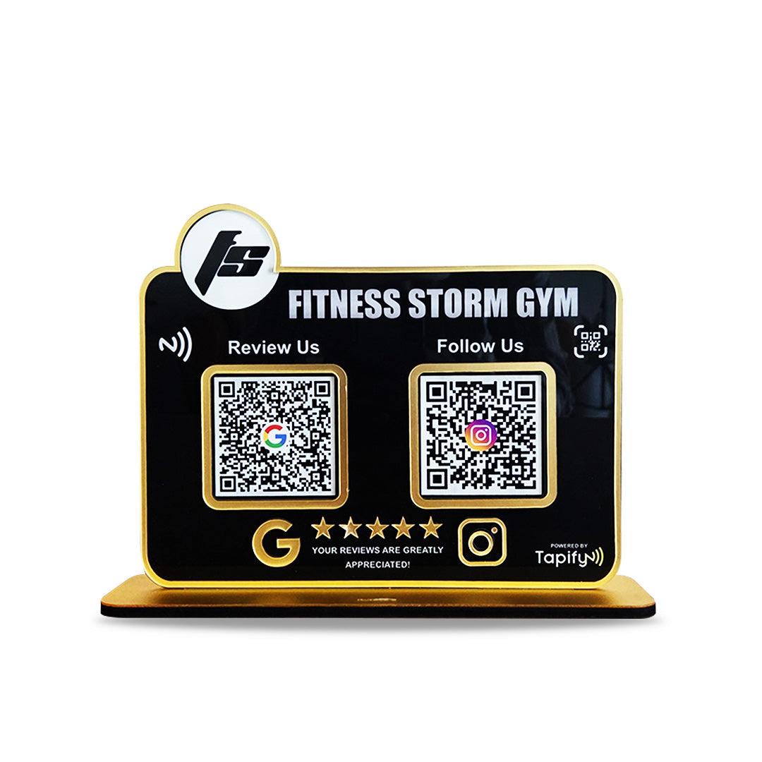Gym Logo Cutout Shaped Premium Smart NFC 2-in-1 Tabletop Standee For Gyms - II