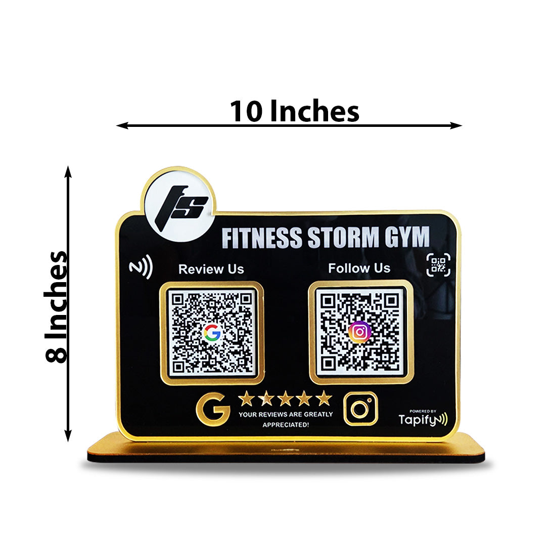 Gym Logo Cutout Shaped Premium Smart NFC 2-in-1 Tabletop Standee For Gyms - II