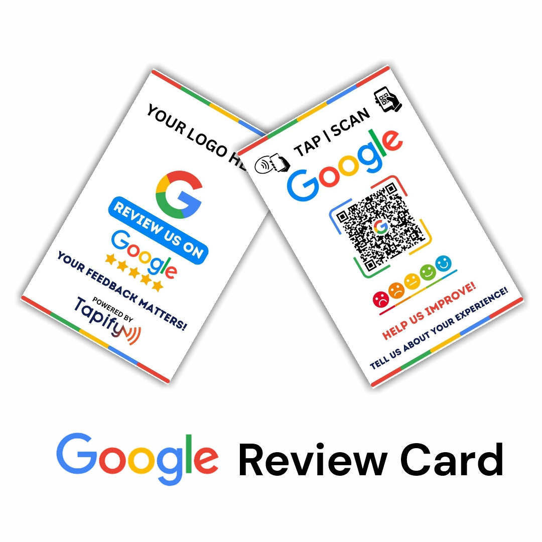 Custom NFC Google Review Card bundles - Fixed Design, Your Logo, Your Link Added