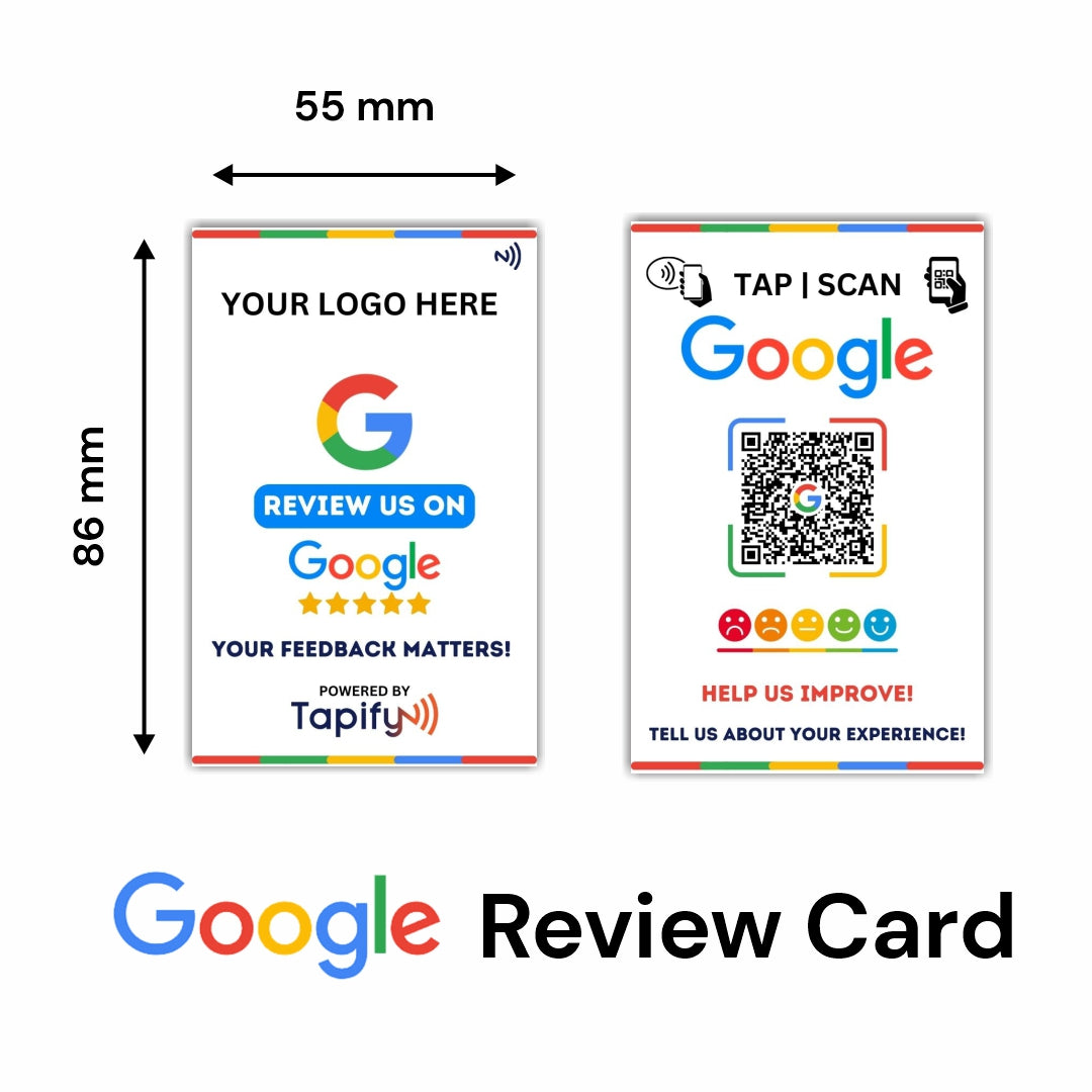 Custom NFC Google Review Card bundles - Fixed Design, Your Logo, Your Link Added