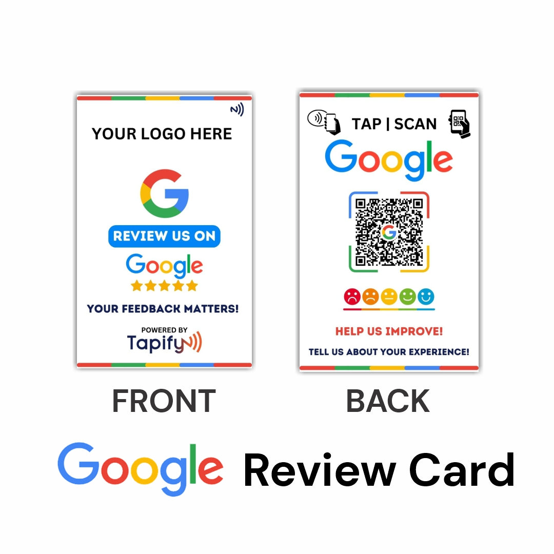Custom NFC Google Review Card bundles - Fixed Design, Your Logo, Your Link Added