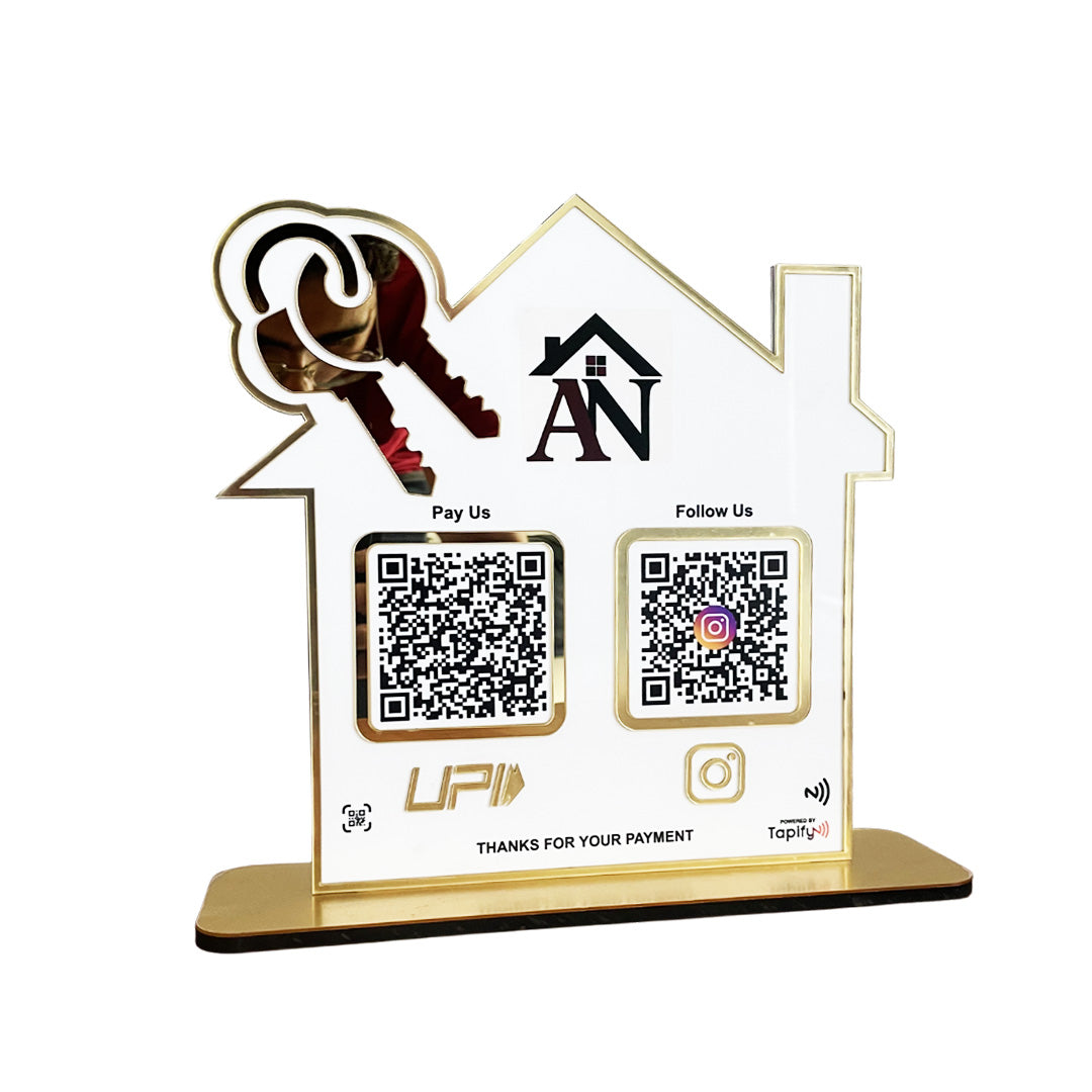 Home and Key Shaped - Premium Smart NFC 2-in-1 Standee - Icon Edition for Real Estate