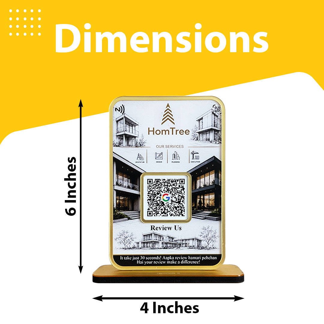 Premium Smart NFC 1 QR Table Top Standee - Background Edition