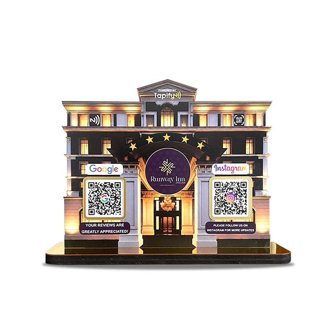 Hotel Shaped - Smart NFC 2-in-1-Tabletop Standee | For Hotel and Resorts