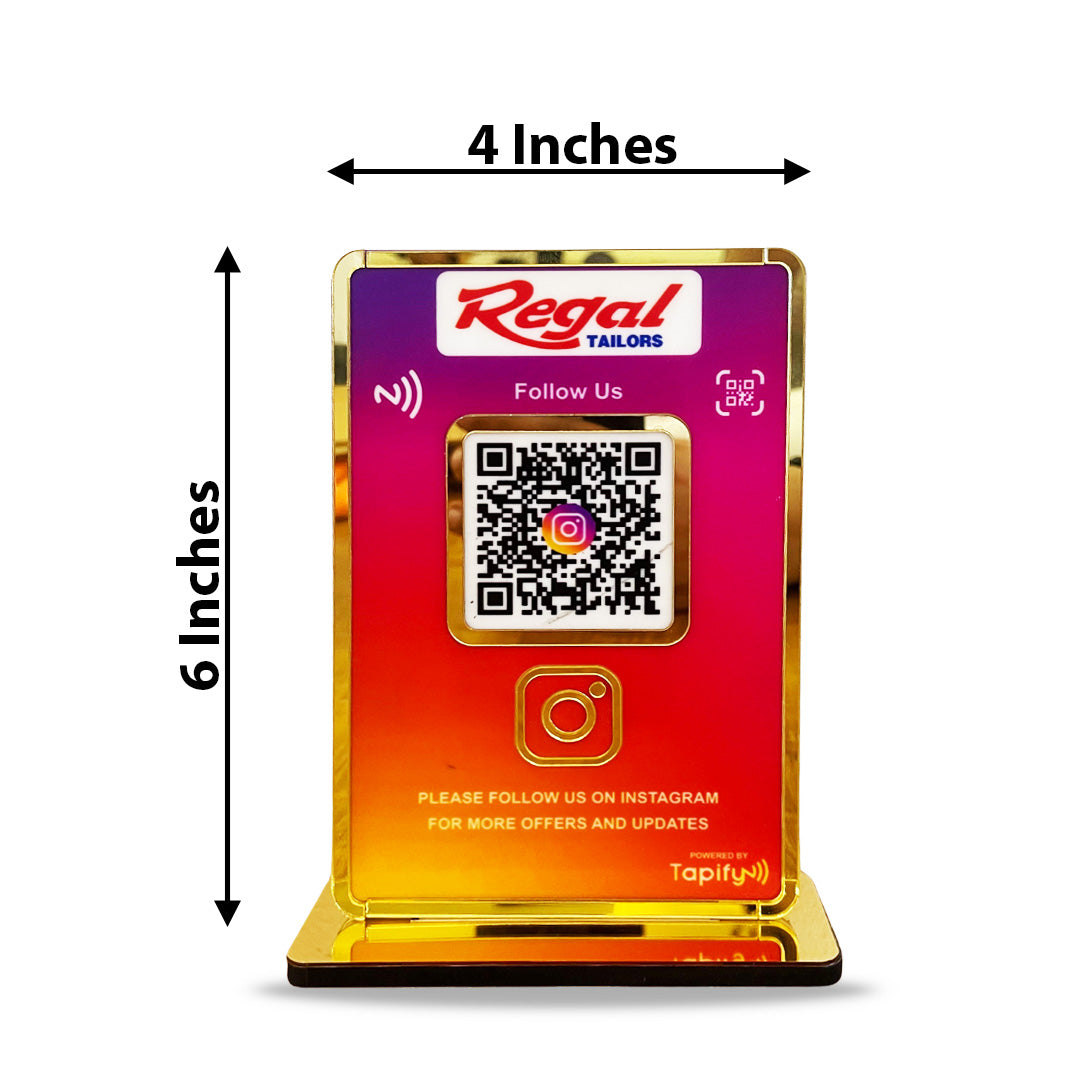 Premium Smart NFC 1 QR Table Top Standee - Instagram Theme