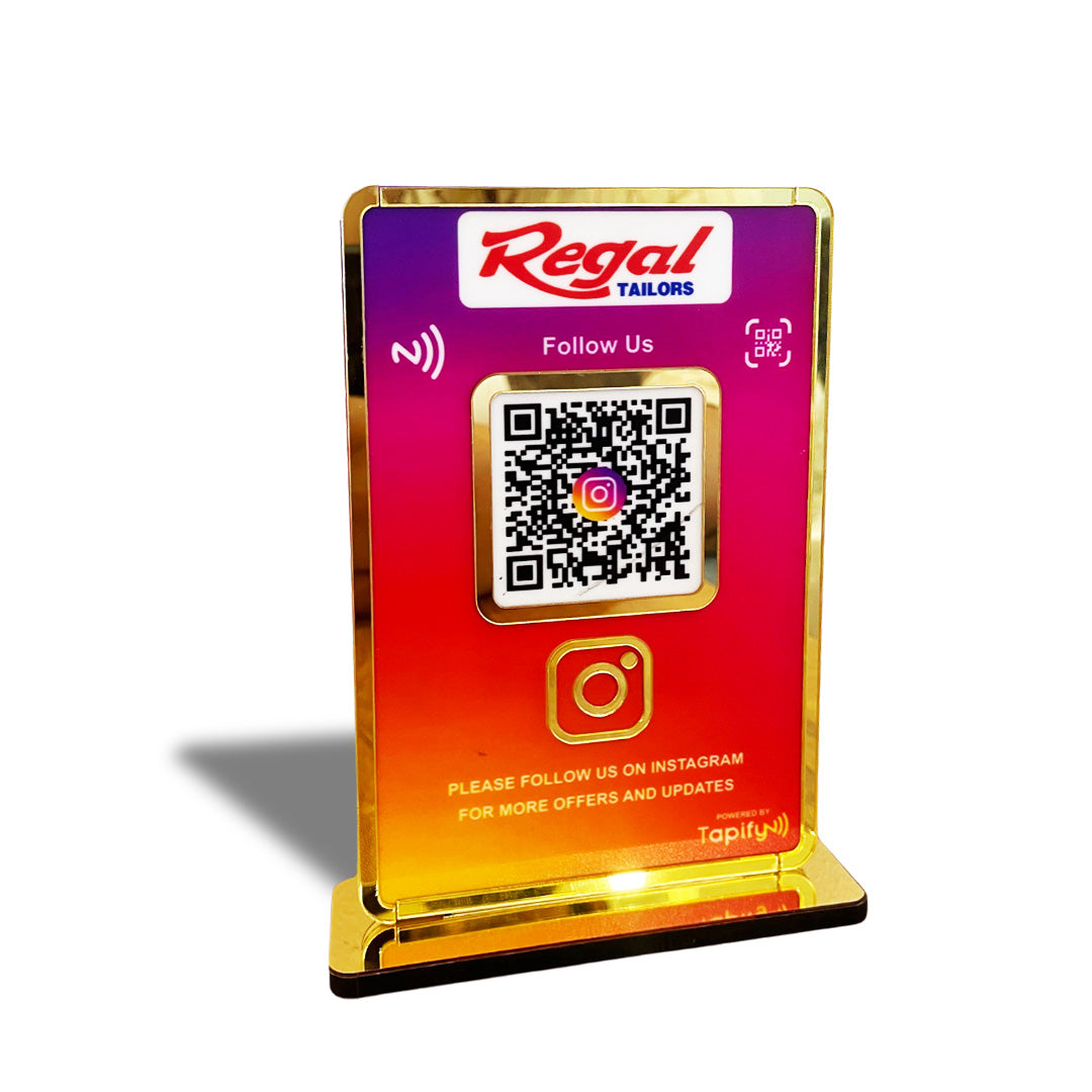 Premium Smart NFC 1 QR Table Top Standee - Instagram Theme