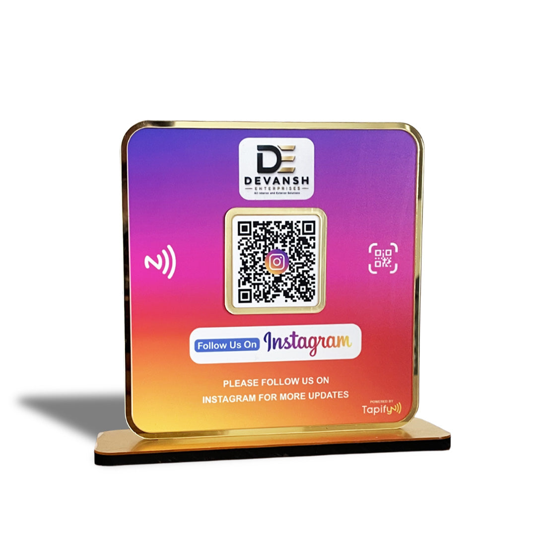 Premium Instagram - 1 QR Table Top Standee - Elite