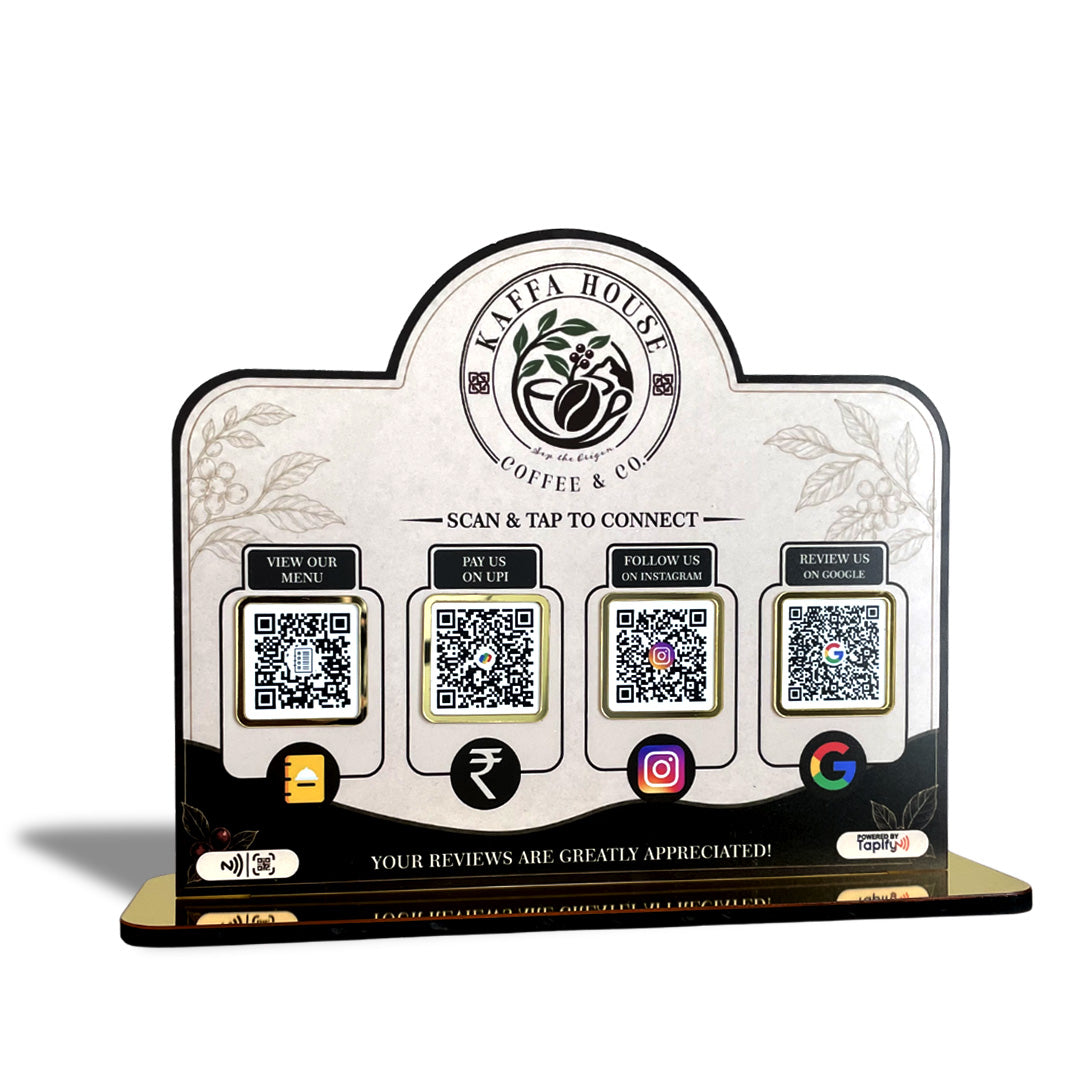 Logo Cutout Shaped - Smart NFC 4-in-1 Standee - For Restaurants & Cafes