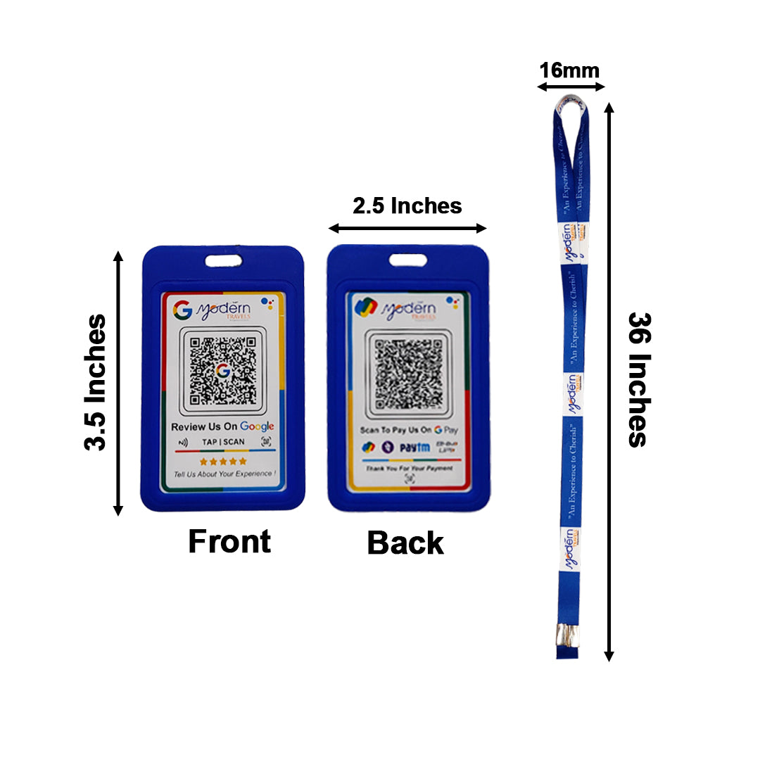 Customized Google Review + UPI Card with your Branded Lanyard