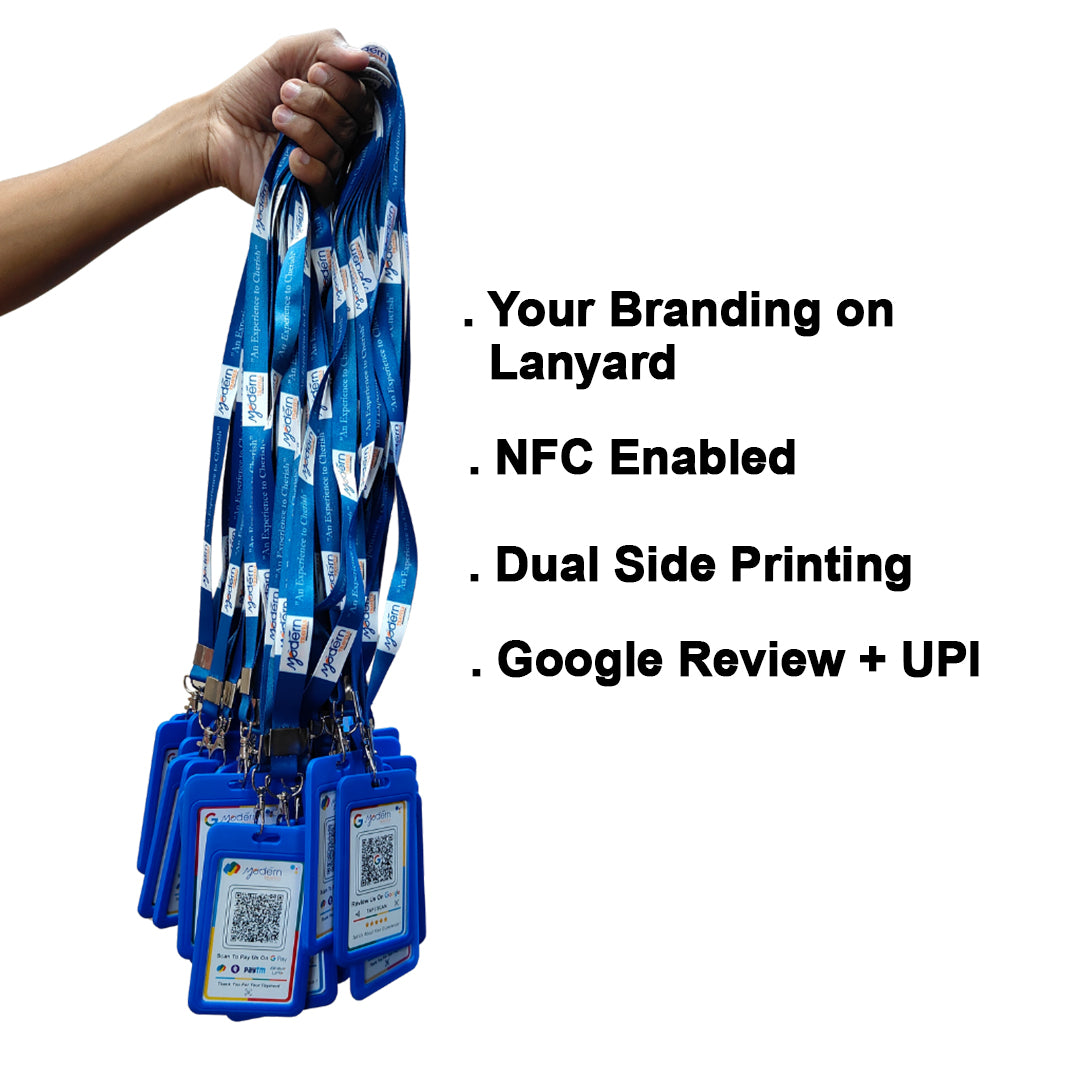 Customized Google Review + UPI Card with your Branded Lanyard