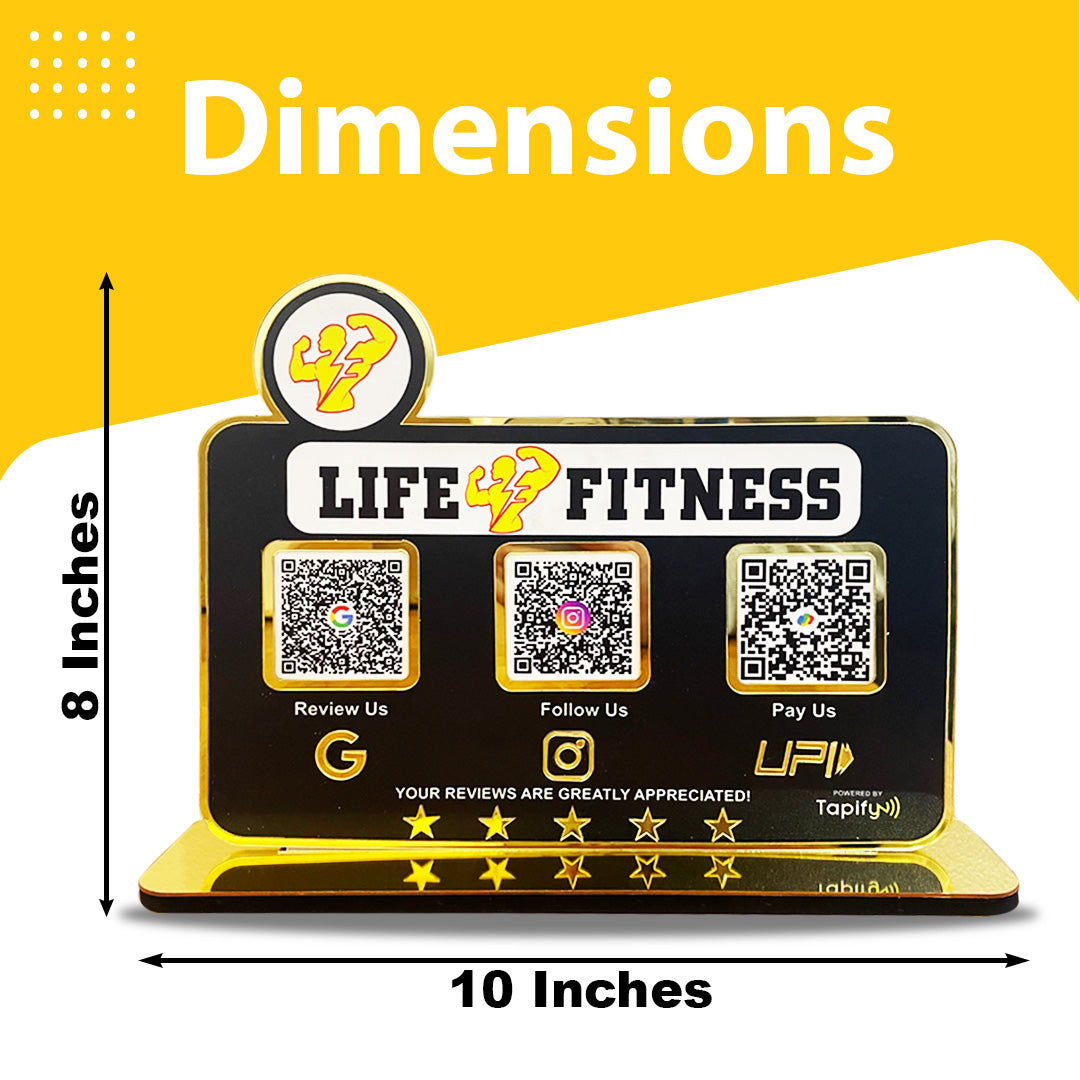 Smart NFC 3-in-1 Table Top Standee - Gym Logo Cutout - II