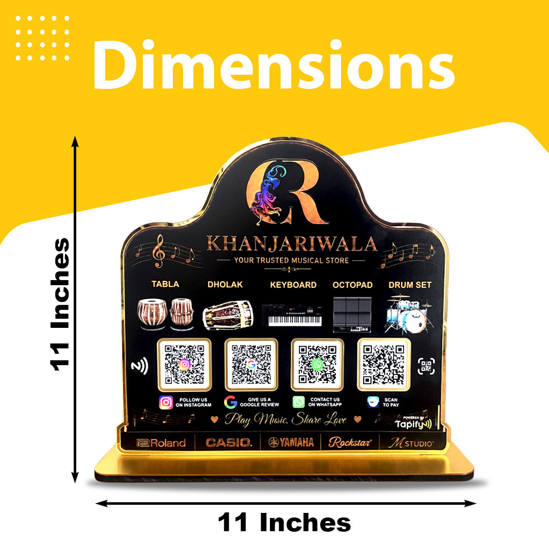 Smart NFC 4-in-1 Tabletop Standee – For Music Store