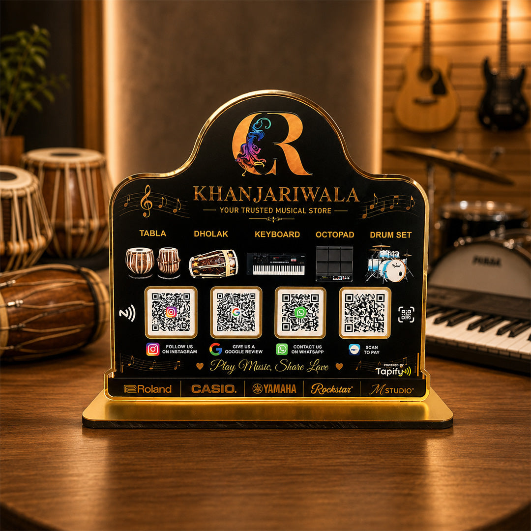 Smart NFC 4-in-1 Tabletop Standee – For Music Store
