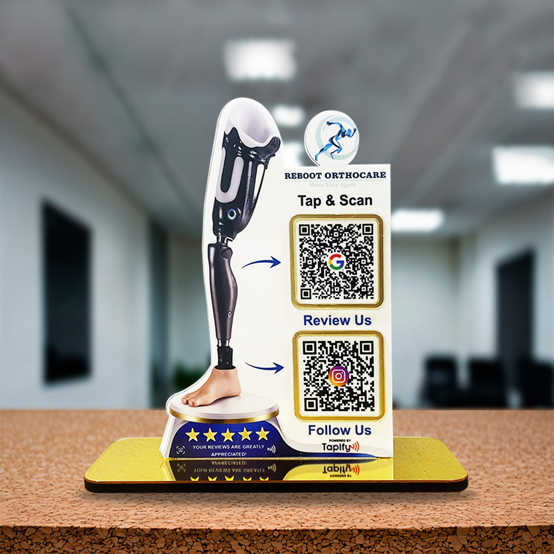 Knee joint Shpaed Smart NFC 2-in-1 Tabletop Standee – (orthopedic theme)