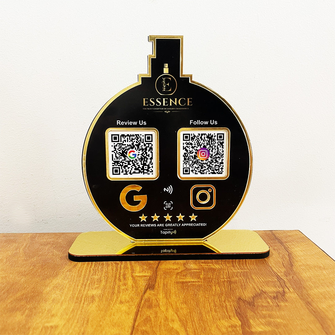 Perfume Bottle Shaped NFC 2-in-1 Tabletop Standee-II