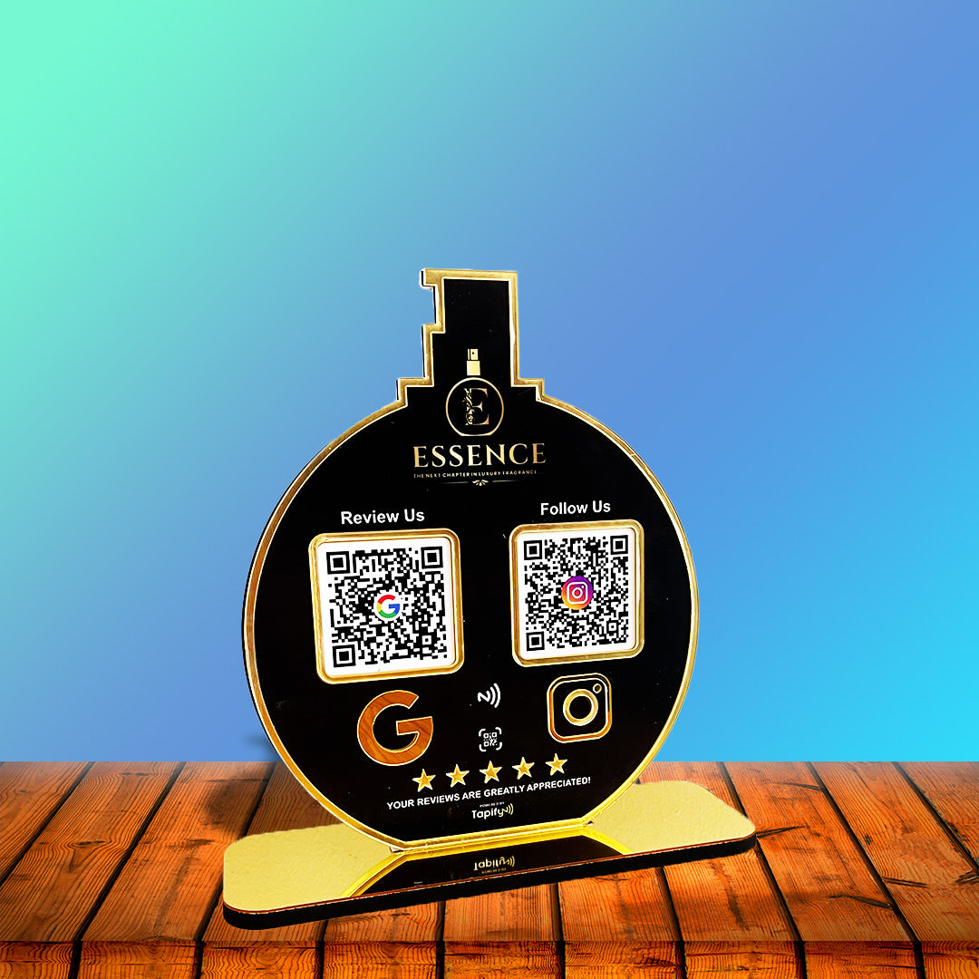 Perfume Bottle Shaped NFC 2-in-1 Tabletop Standee-II
