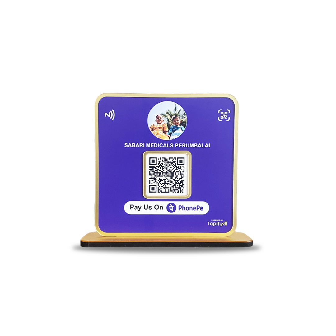 Premium Square Shaped - 1 QR Table Top Standee - without NFC