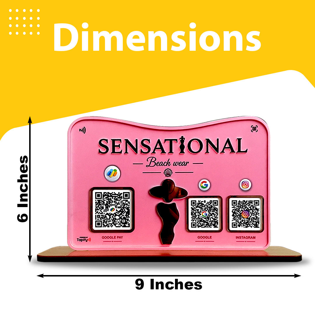 Premium Fashion Silhouette Smart NFC 3-in-1 Table Top Standee | Beachwear Theme