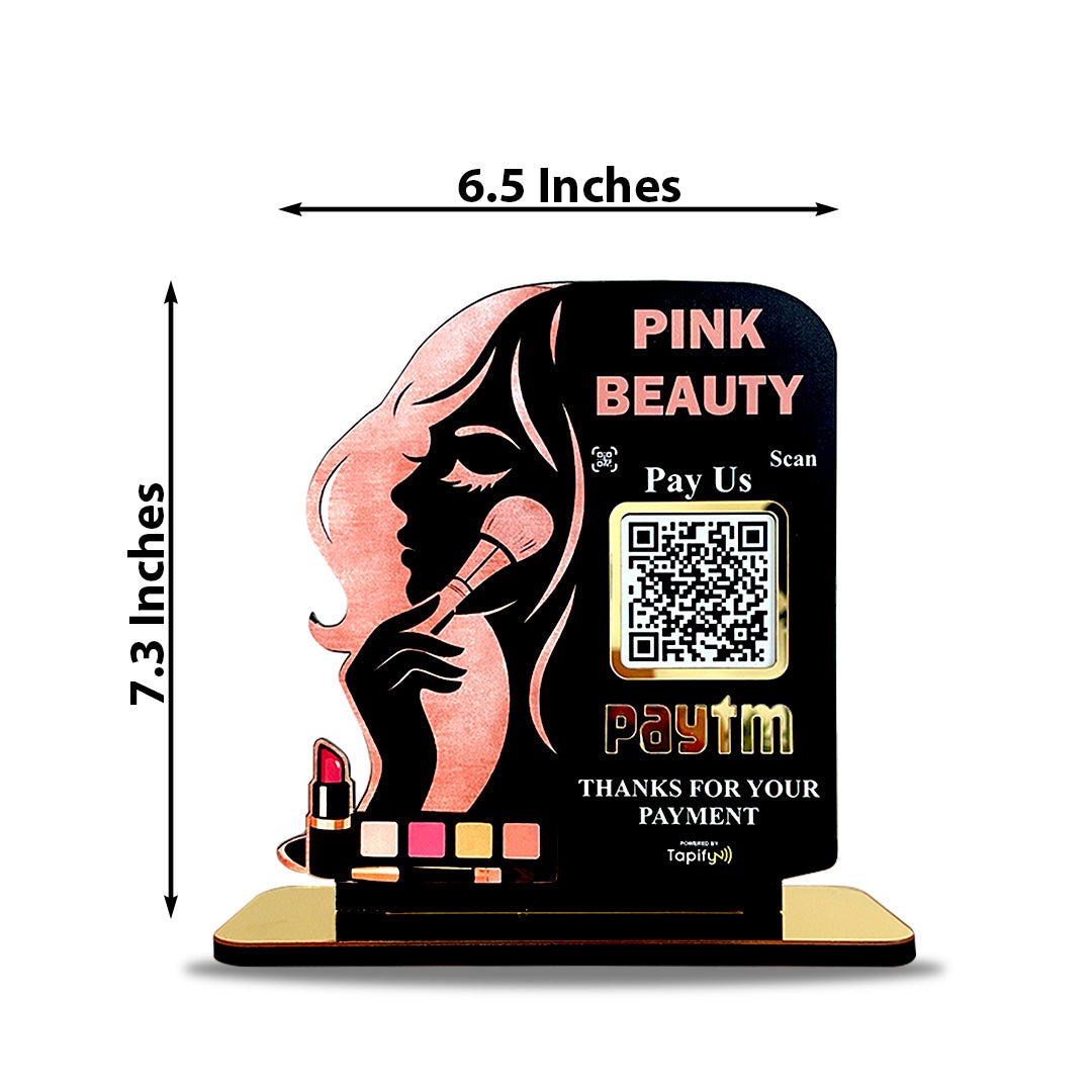 Makeup Girl Face Cutout Shaped - Smart NFC 1 QR Standee