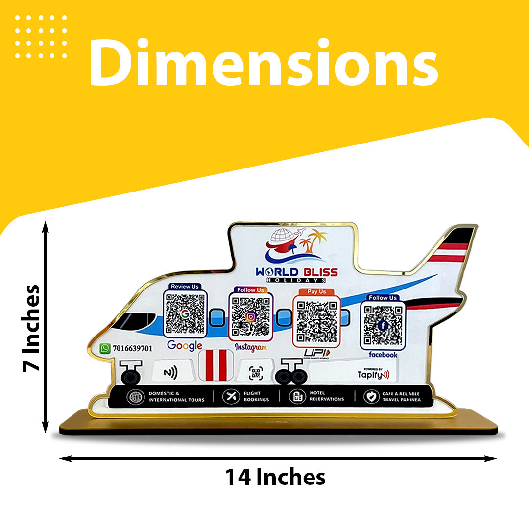 Premium Aeroplane Shaped Smart NFC 4-in-1 Tabletop Standee