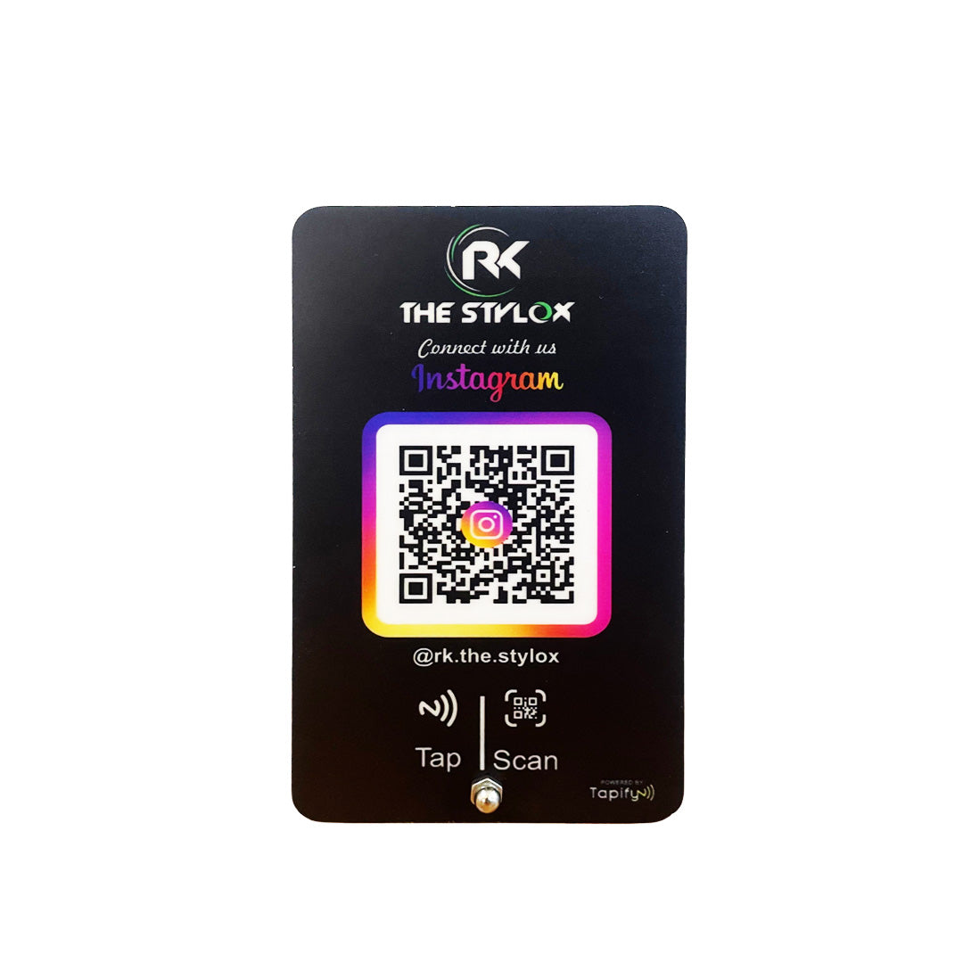 Insta Connect Smart NFC Single QR Tabletop Standee | Slanting Style - II