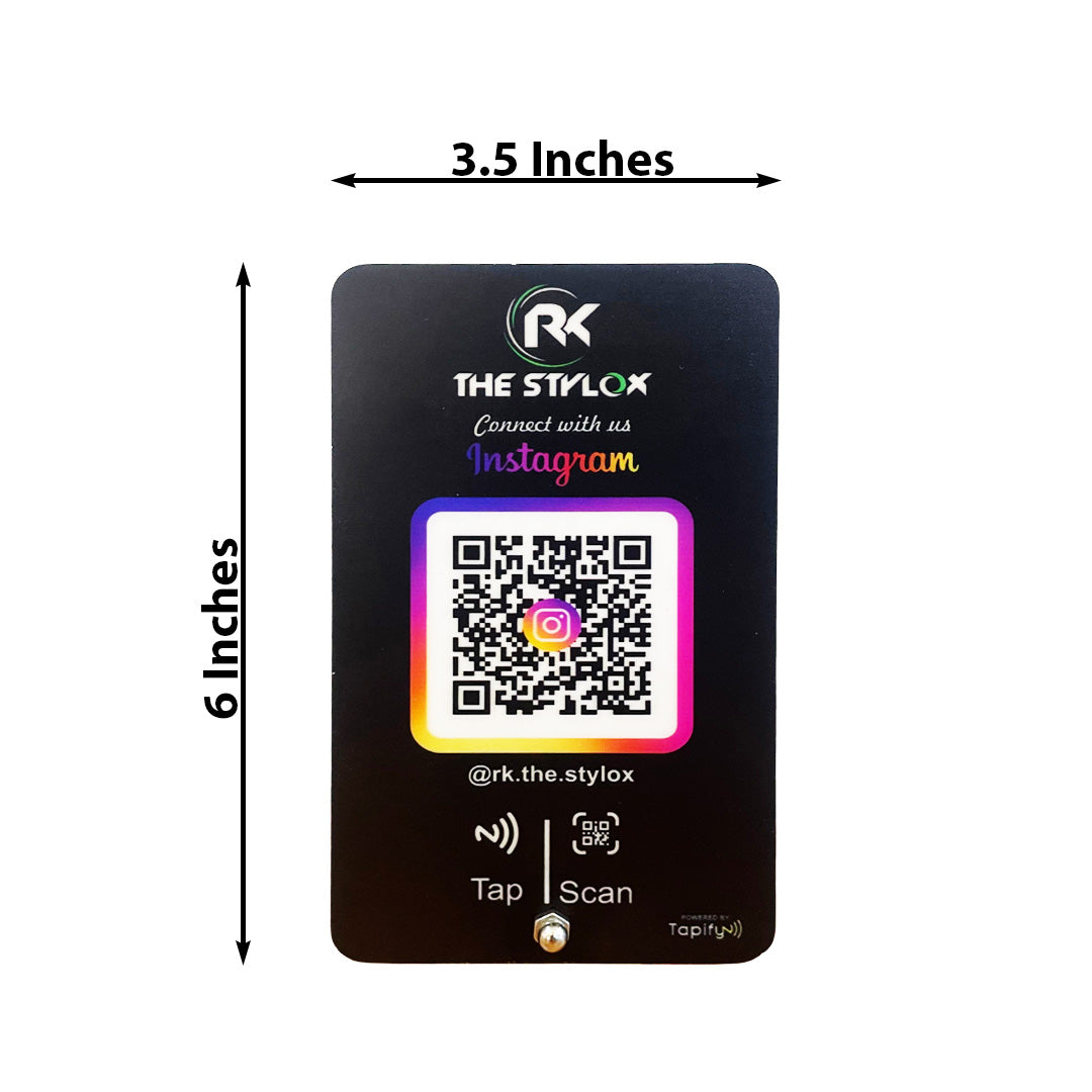 Insta Connect Smart NFC Single QR Tabletop Standee | Slanting Style - II