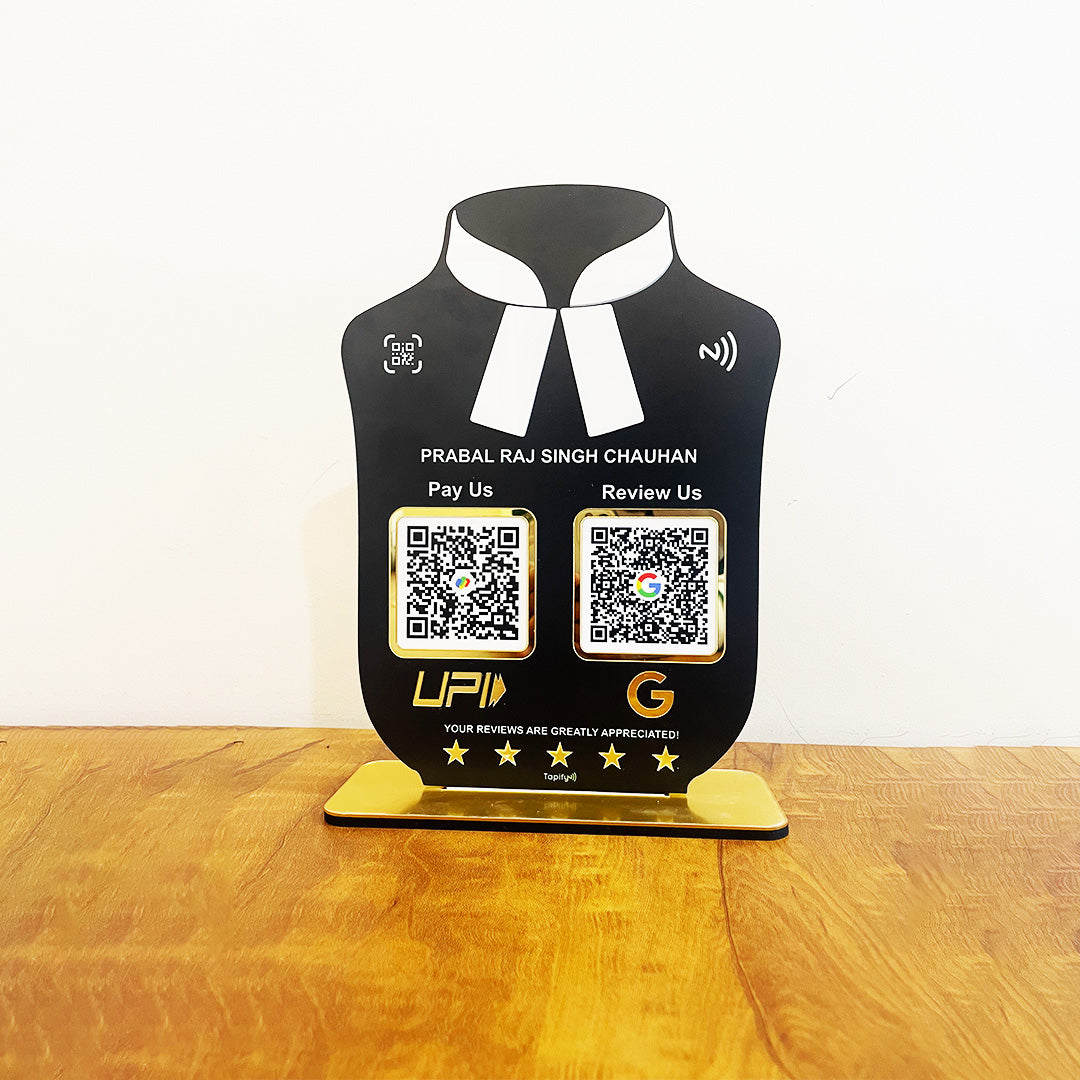 Smart NFC 2 QR Table Top Standee for Advocates | Lawyers