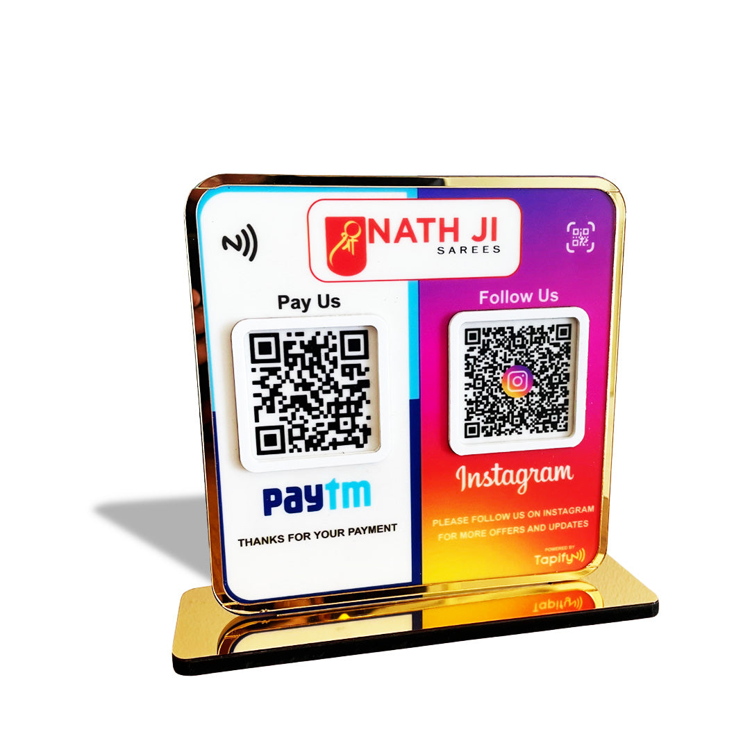 Smart NFC 2-in-1 Premium Standee – Instagram & Paytm theme