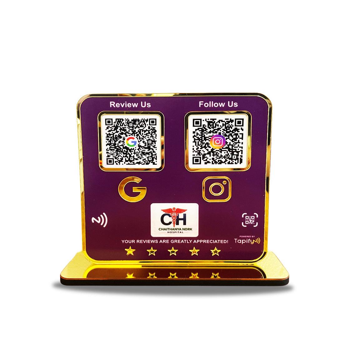 Premium Smart NFC 2-in-1 Table Top Standee - Purple Theme