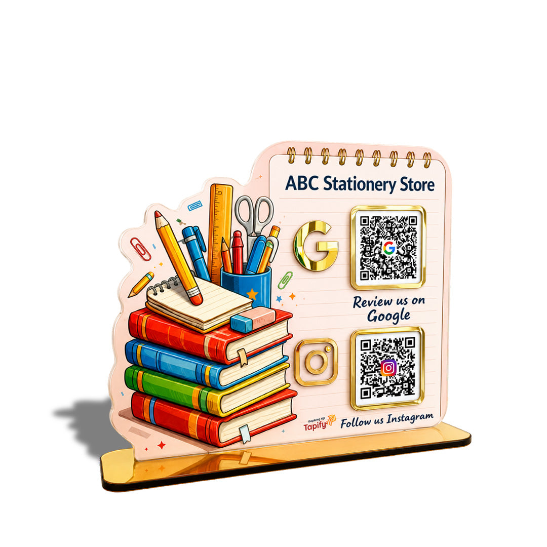 Stationery cutout Shaped - Smart NFC 2 QR Tabletop Standee