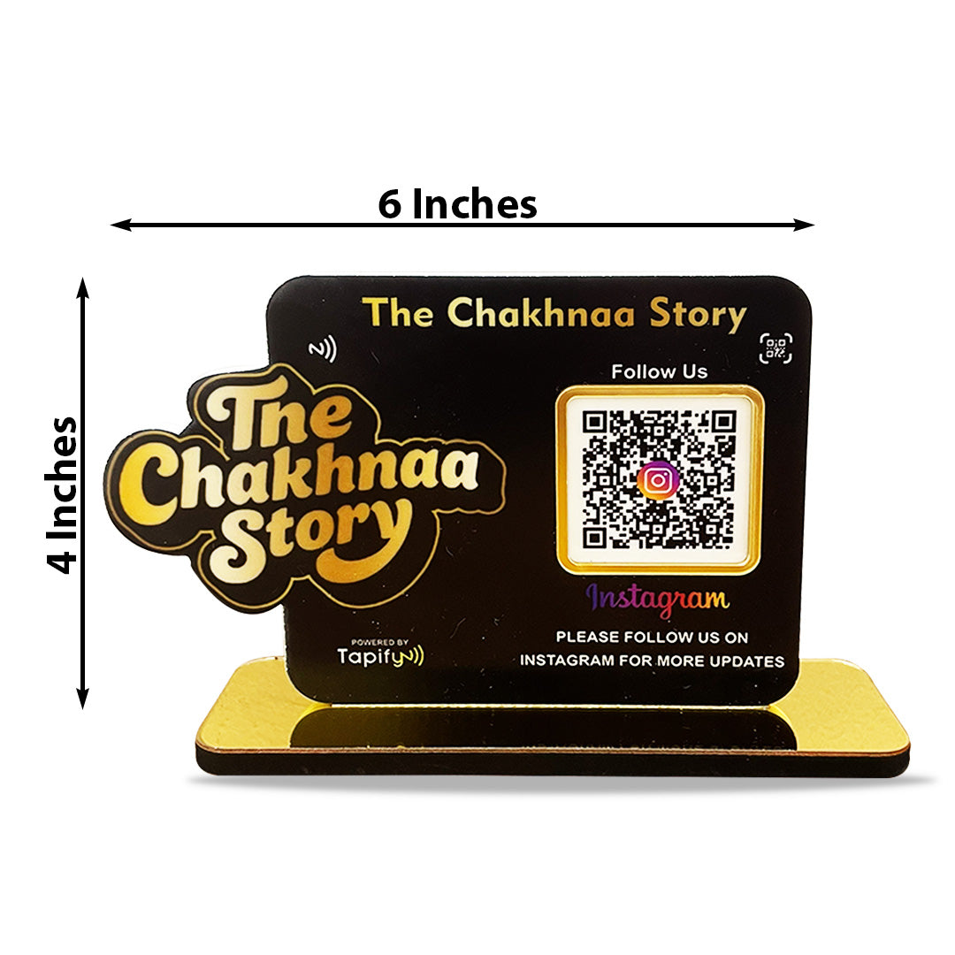 Smart NFC 1 QR Table Top Standee - 3D Logo Cutout Edition