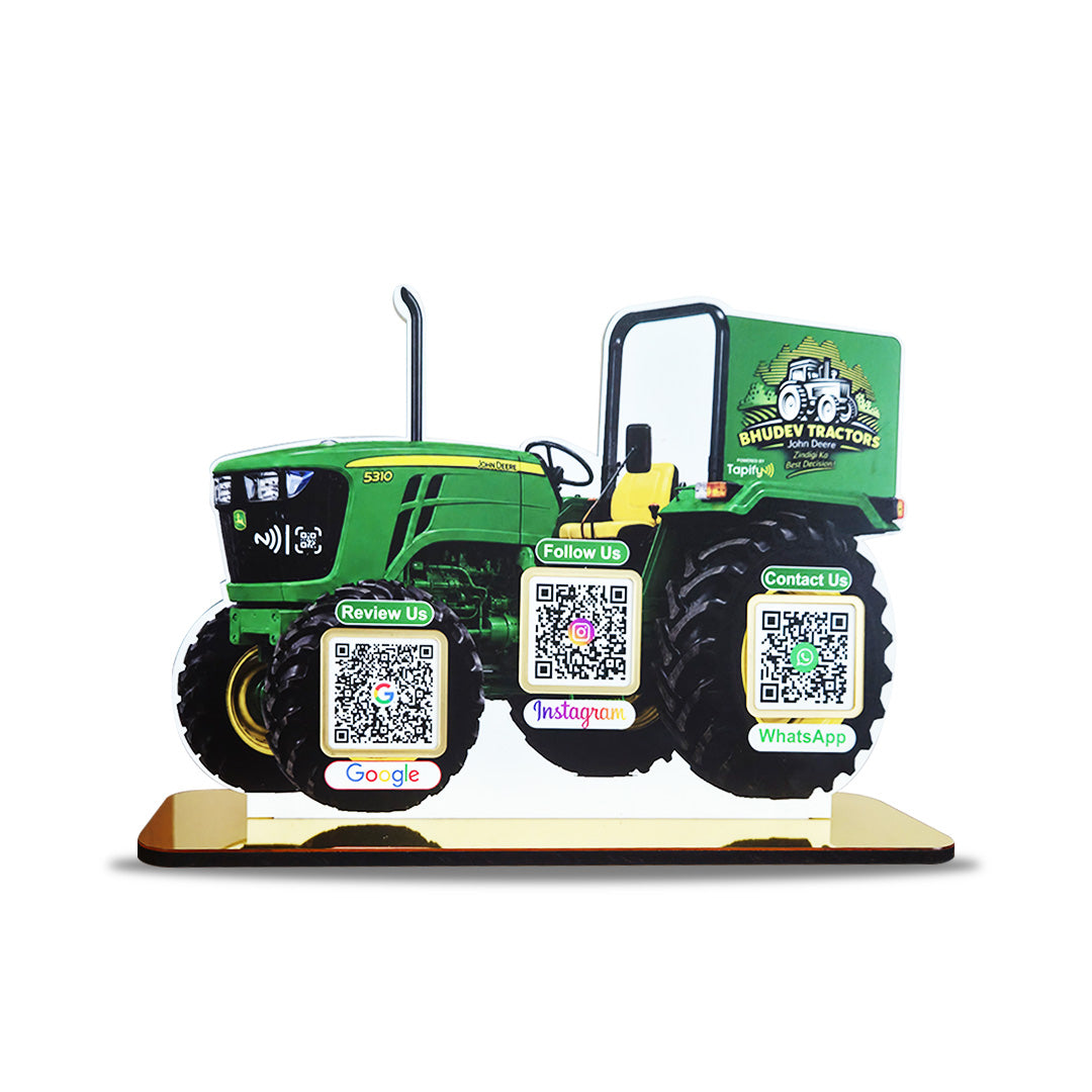 Big size Tractor Cutout Shaped Smart NFC 3-in-1 Tabletop Standee