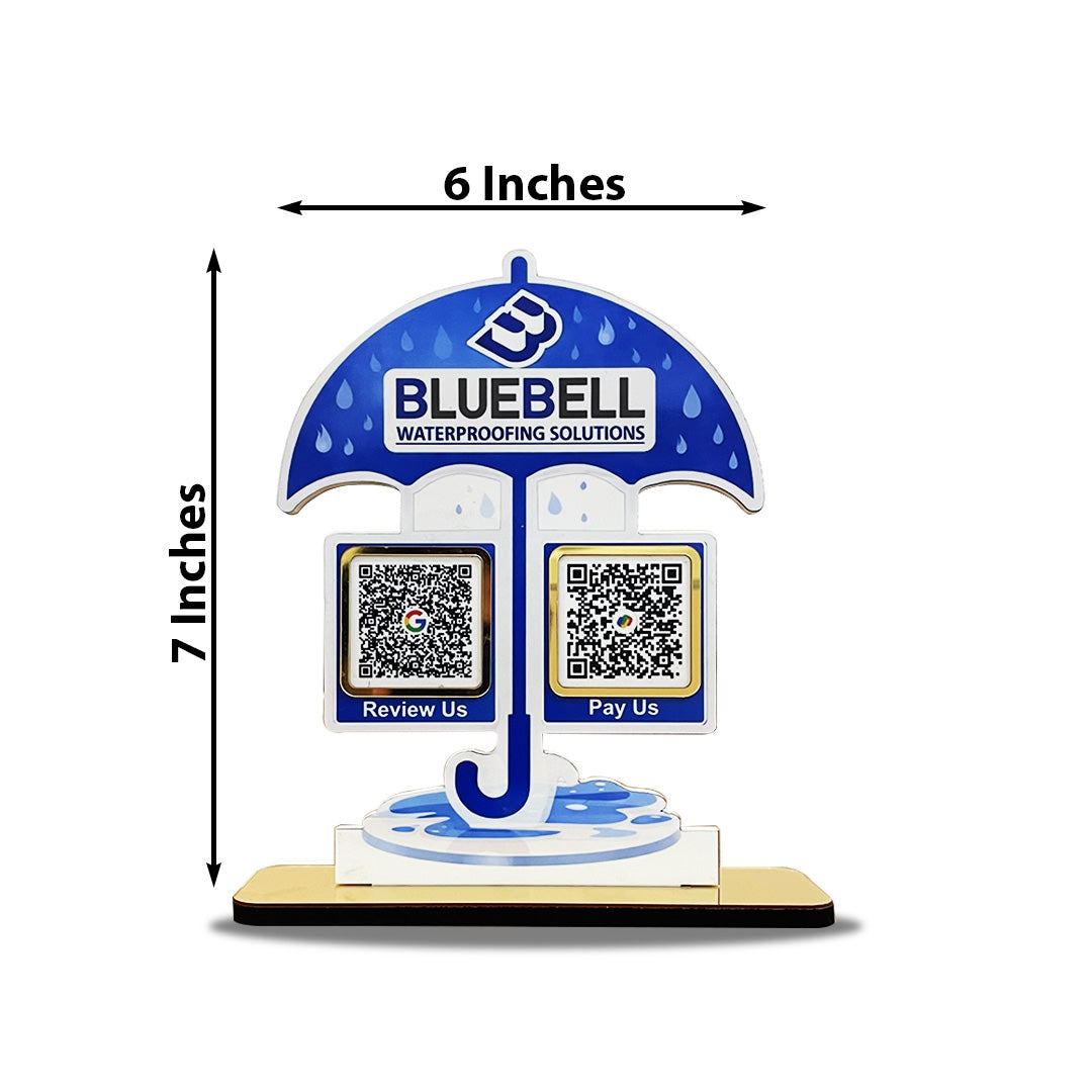 Umbrella Shaped - Smart NFC 2-in-1 Table Top Standee