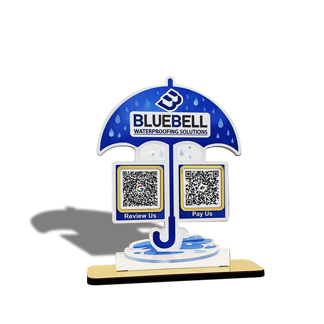 Umbrella Shaped - Smart NFC 2-in-1 Table Top Standee