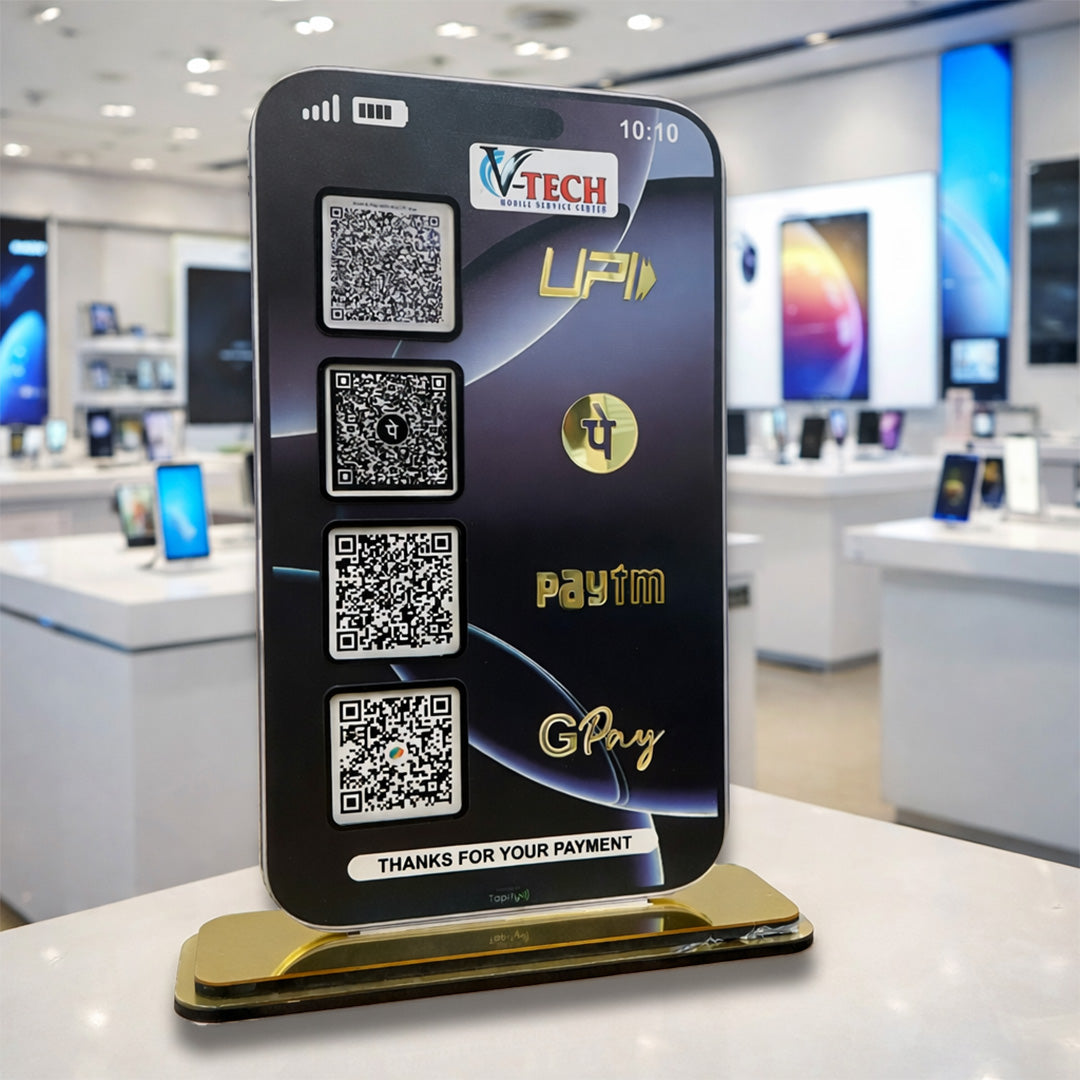 iPhone Mobile Shape Smart NFC 4-in-1 Tabletop Standee-II