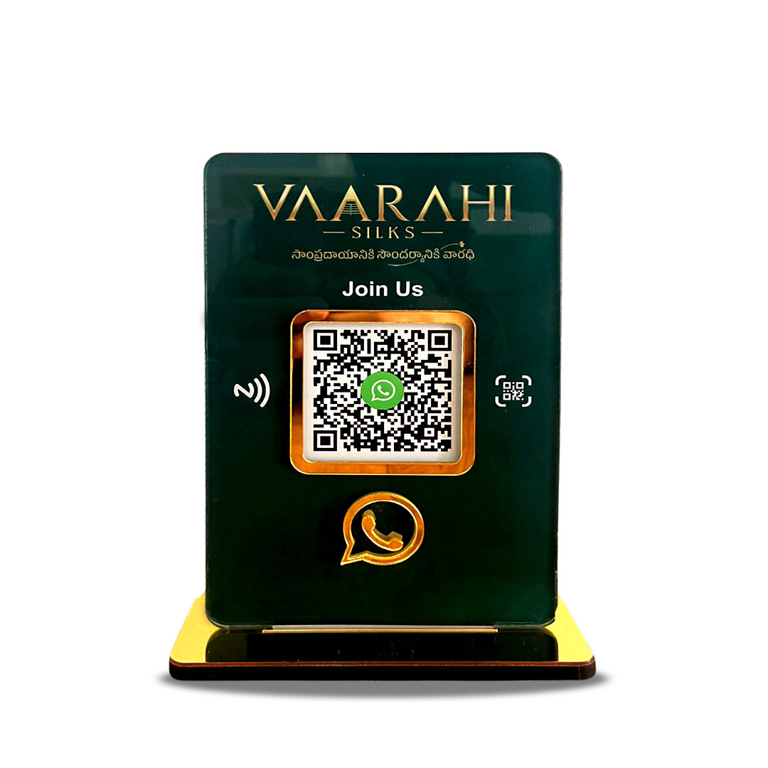 Smart NFC 1 QR Table Top Standee – Green Theme