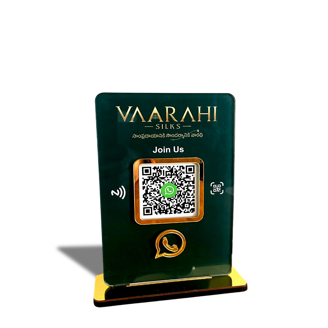 Smart NFC 1 QR Table Top Standee – Green Theme