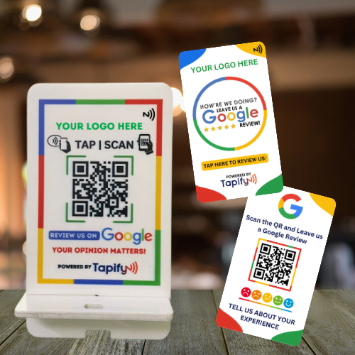 Custom NFC Google Review Combo White