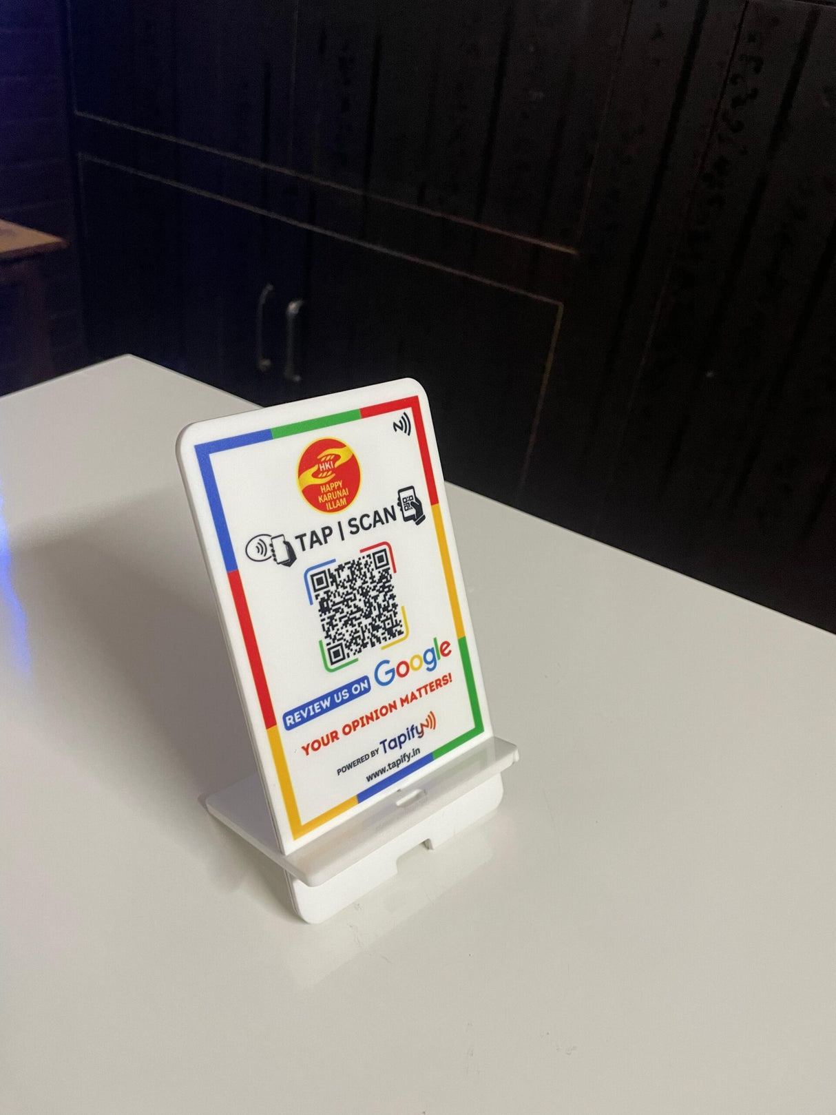 Custom NFC Google Review Standee White