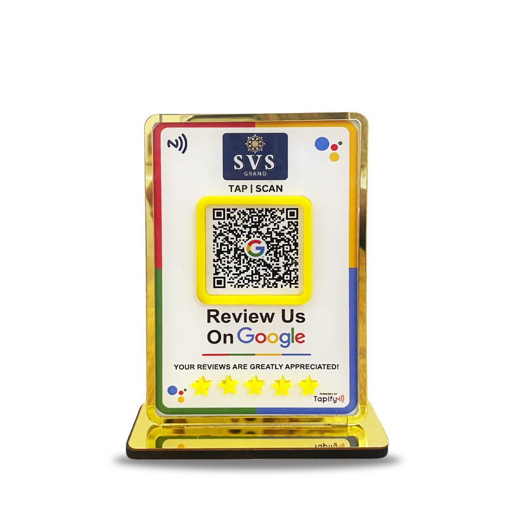 Premium Smart NFC 1 QR Table Top Standee - Google Review Theme