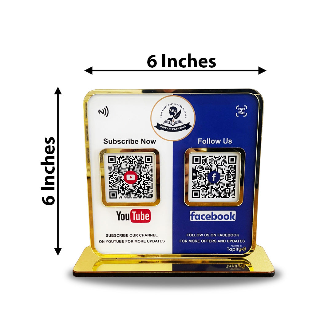 Premium Smart NFC 2-in-1 Tabletop Standee – Youtube & Facebook Theme