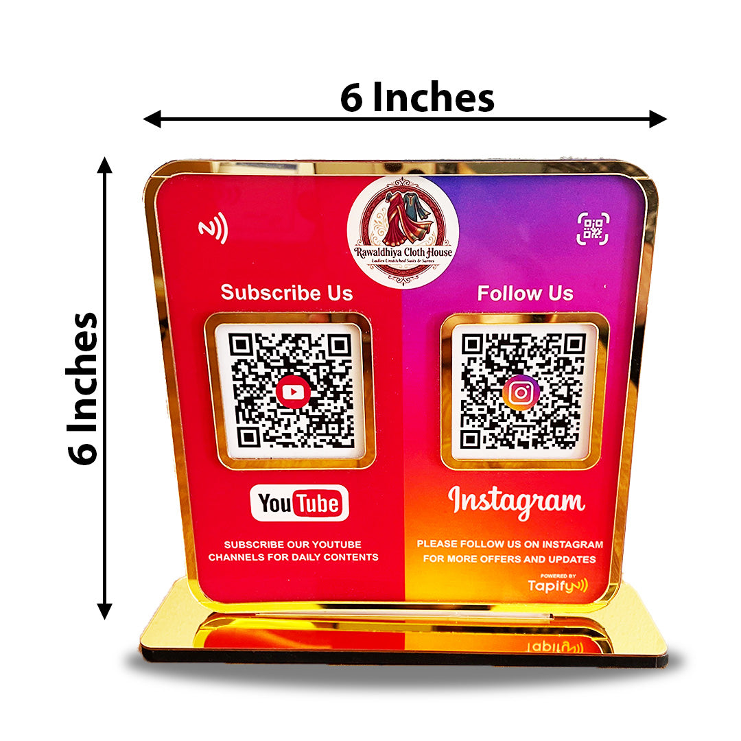 Smart NFC 2-in-1 Premium Standee – YouTube & Instagram Theme