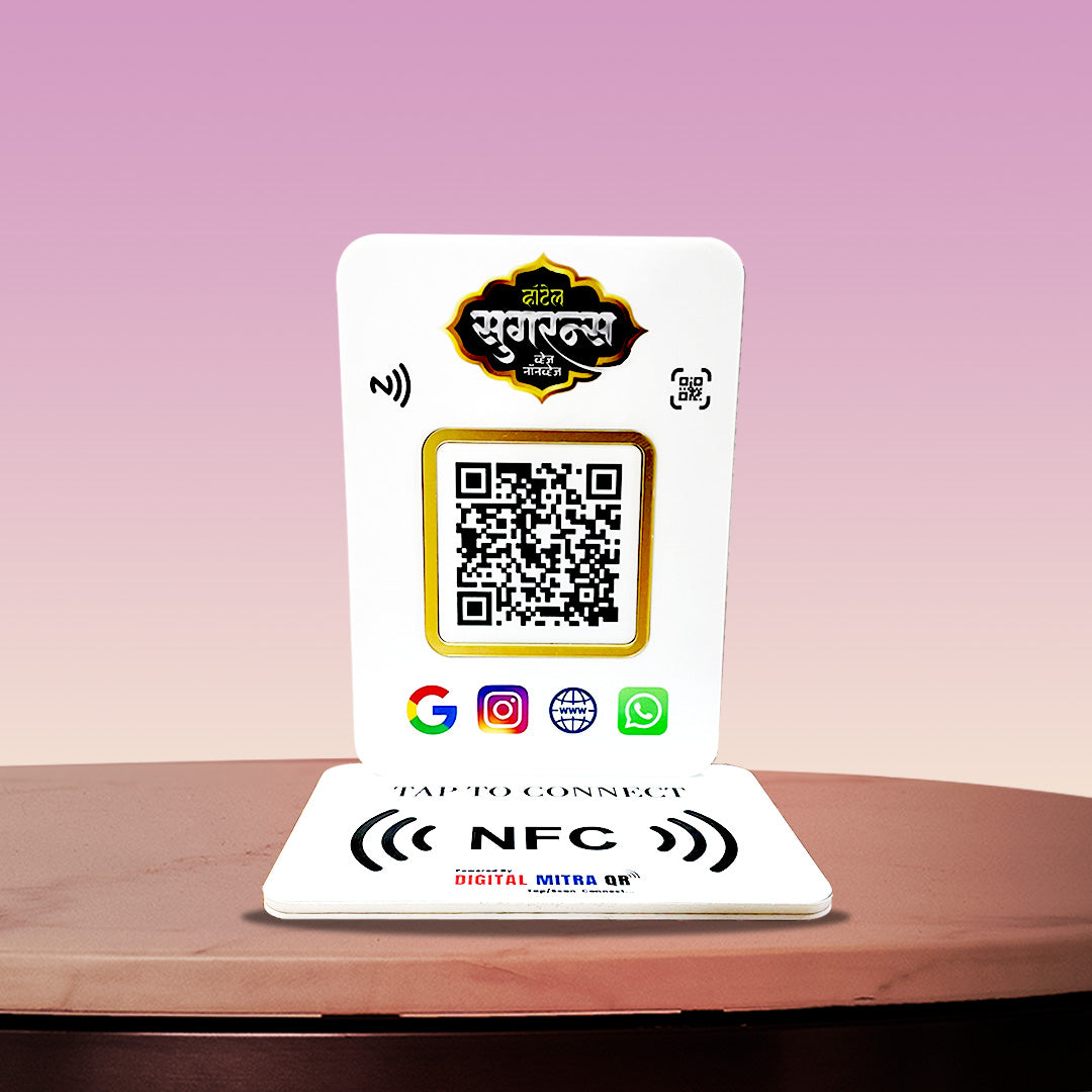 Premium All In One Smart NFC Standee | White Colour