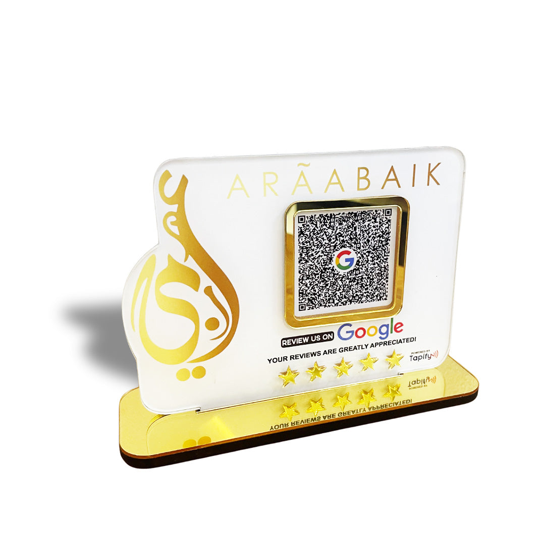 Logo Cutout Shaped - 1 QR Smart NFC Table Top Standee