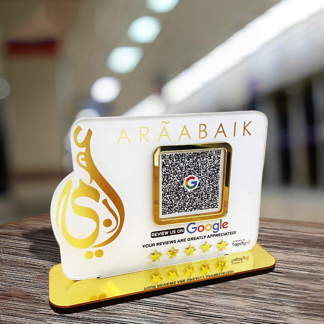 Logo Cutout Shaped - 1 QR Smart NFC Table Top Standee