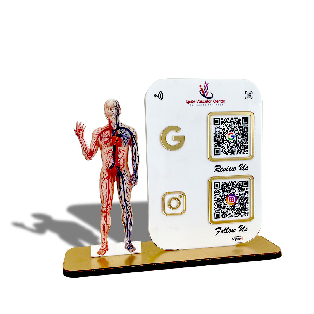 Human Anatomy Cutout Smart NFC 2QR Tabletop Standee