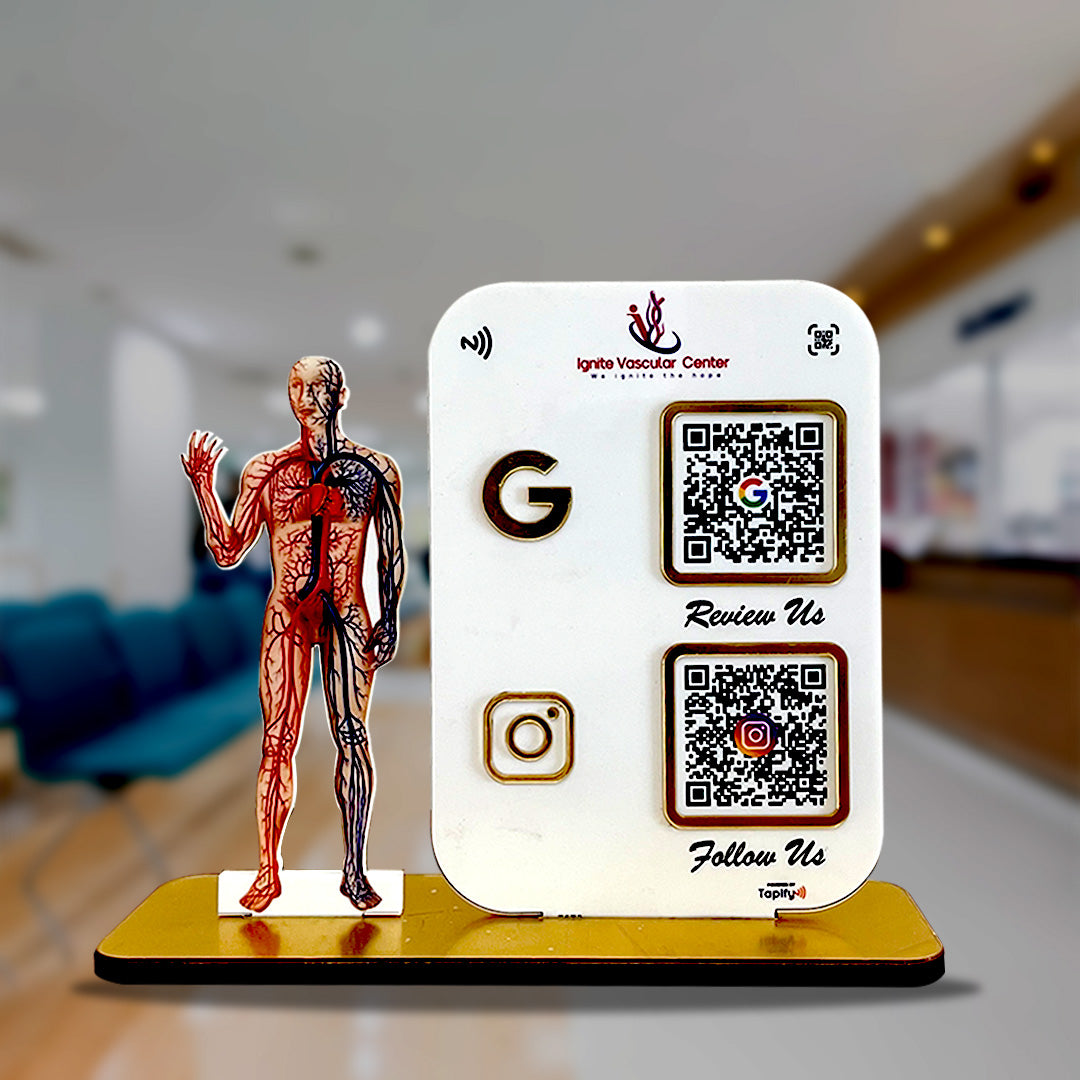 Human Anatomy Cutout Smart NFC 2QR Tabletop Standee