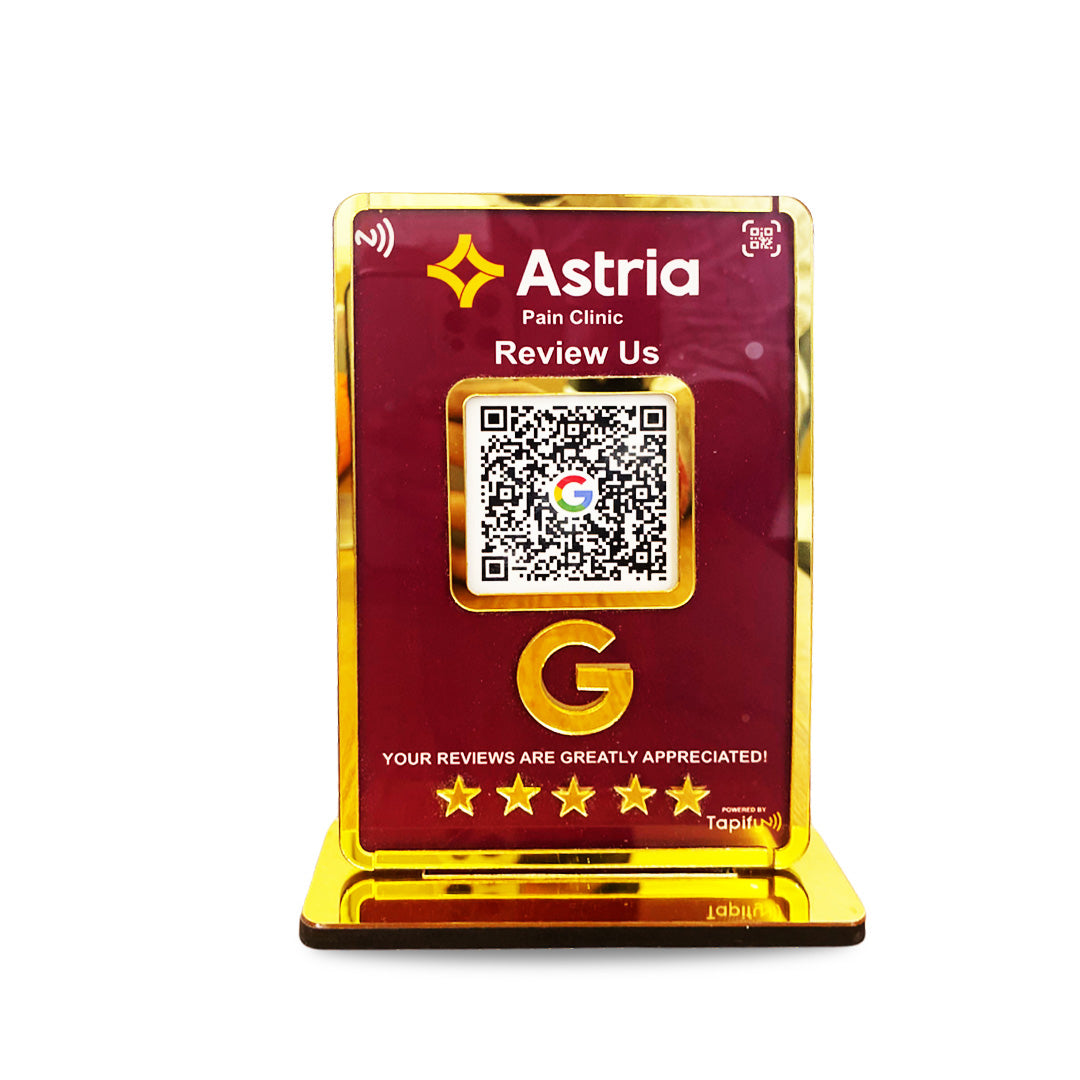 Premium Smart NFC 1 QR Table Top Standee - Colour Theme